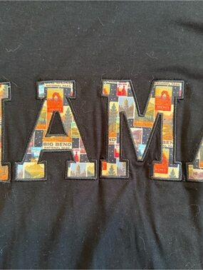 BAMBOO Black Sweatshirt with Multicolor National Park Patch Letters